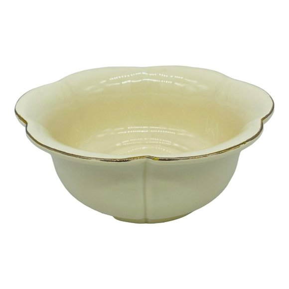 VTG 1976 Haeger USA Flower 9" Ceramic Console Bowl‎ Creamy White Gold Trim MCM - Picture 4 of 10